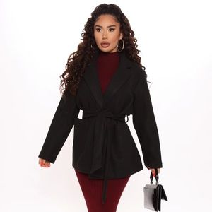 Black belted coat
